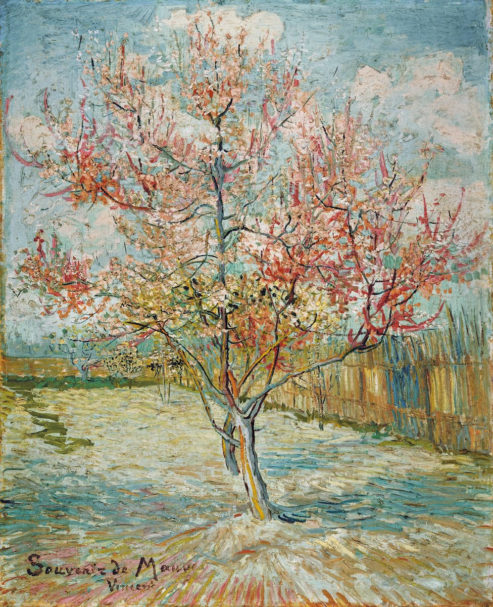 Pintura de arbol de cerezo
